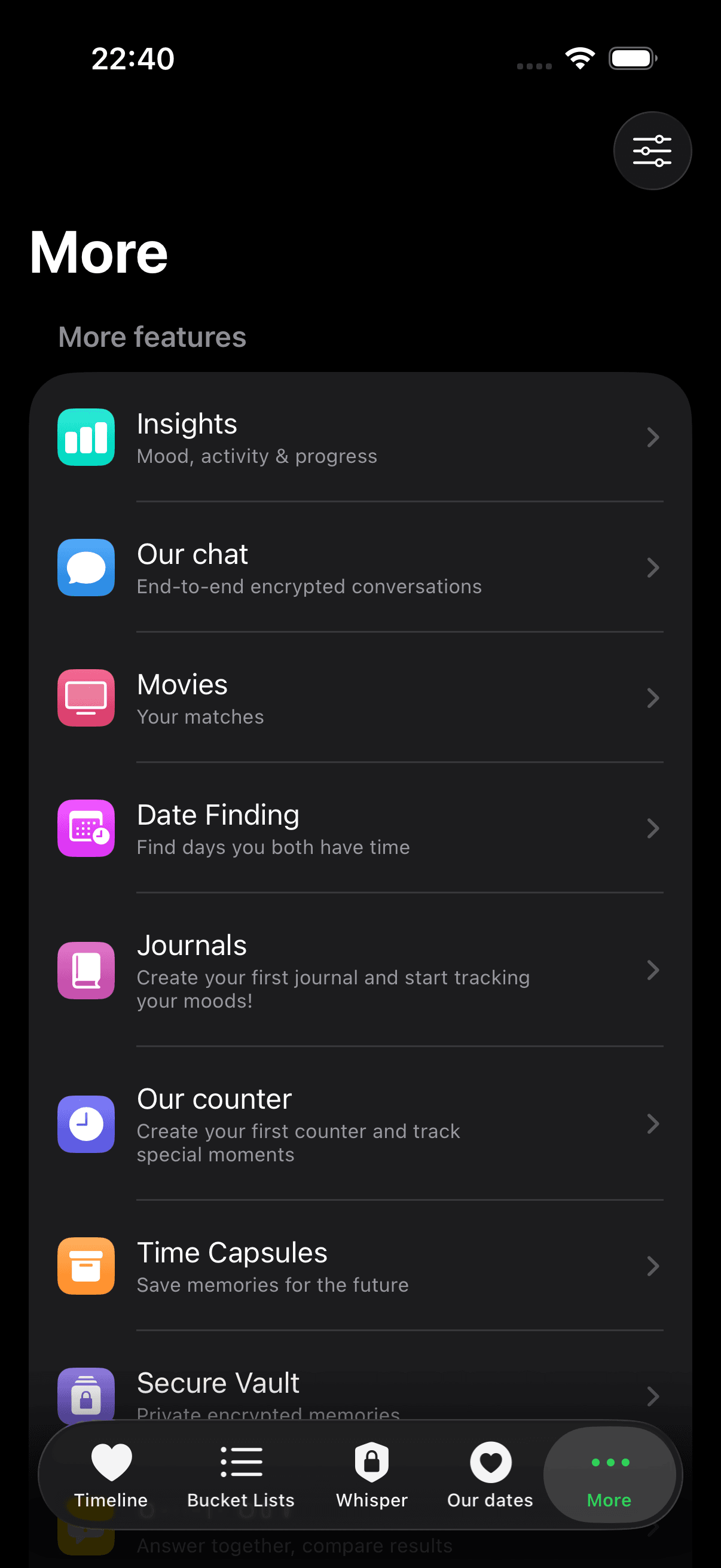 Mehr Features screenshot